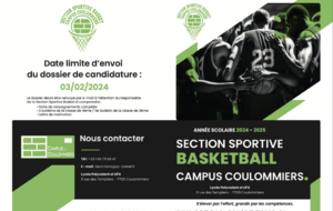 Candidatures élèves - Section Sportive Scolaire Basket-ball Lycée Campus de Coulommiers