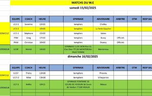 Match du Week-End 15 et 16 février