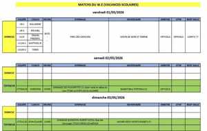 Compétitions du 01 au 3 mai
