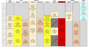 Planning entrainements saison 2026-2027