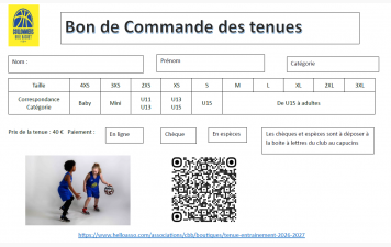 Doc pour commander la tenue de vos enfants
